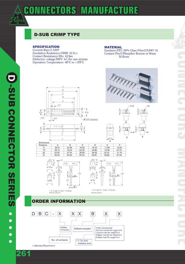 D-SUB CRIMP TYPE DST (Stecker / Male) - - - crimp DBU (Buchse / Female) - - - crimp