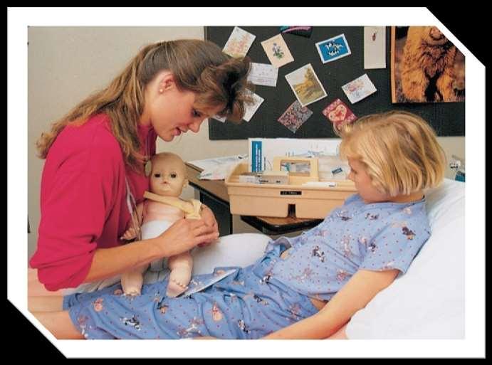 The child s anxiety and fear often will be reduced if the nurse explains what is going to happen and demonstrates how the procedure will be done by using a doll.