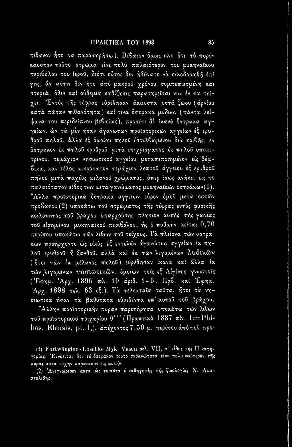 ΠΡΑΚΤΙΚΑ TOT 1898 85 πιθανόν ήτο να παρατηρήσω).