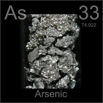 Arsénico (As): O arsénico emítese á atmosfera a partir de fontes naturais e antropoxénicas. A maioría das emisións humanas proceden das fundicións de metal e da combustión de combustibles.