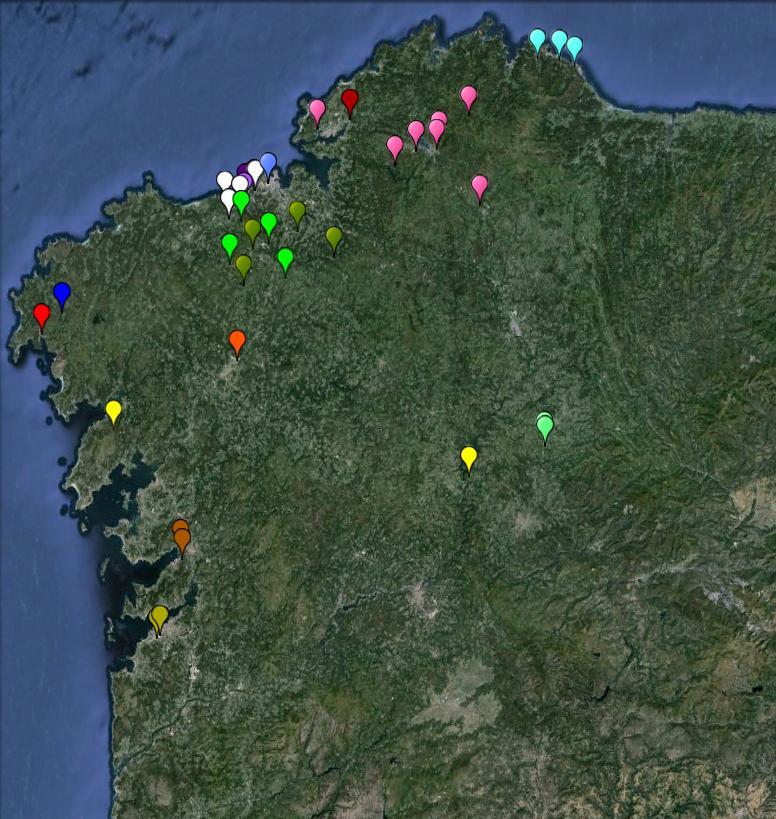 Imaxe 9. Distribución das estacións industriais de Galicia.