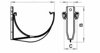 ΣΤΗΡΙΓΜΑ ΥΔΡΟΡΡΟΗΣ - NOR 120 / GUTTER FASCIA BRACKET Κούτα / Box 100 Παλέτα / Pallet 3200 80x120x125 PYSUPPORTO120-01