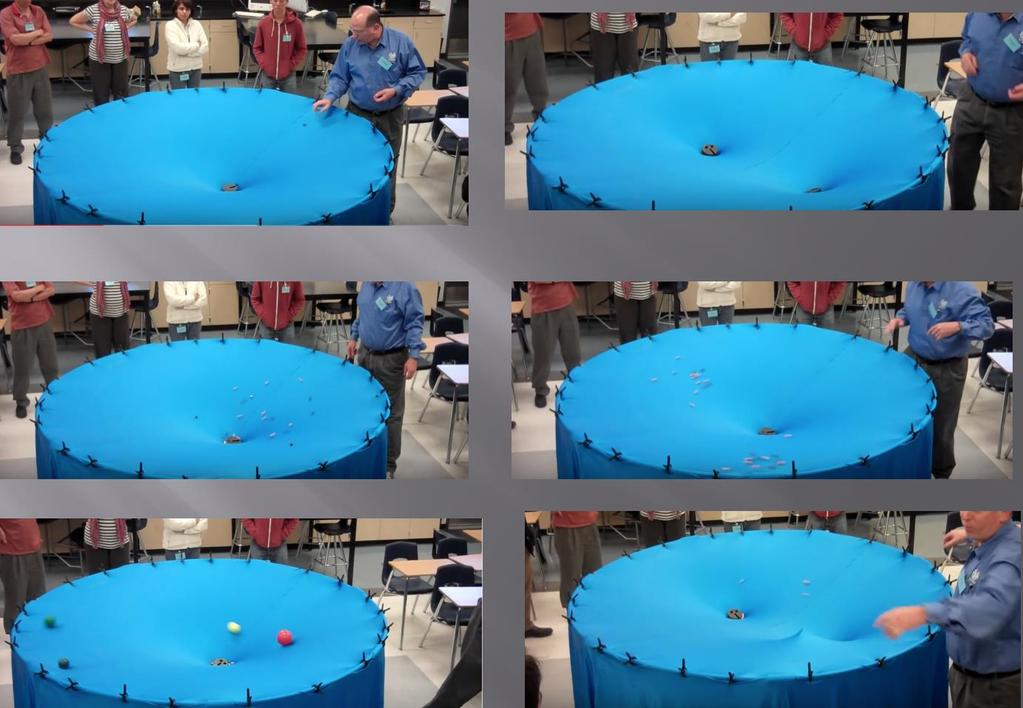 Dan Burns explains his space-time warping demo at a PTSOS workshop at Los Gatos High School. Watch the video at: https://www.youtube.com/watch?