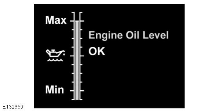 R Έλεγχοι στάθμης υγρών 2. Επιλέξτε Oil Level (Στάθμη λαδιού) από το μενού Vehicle Information (Πληροφορίες οχήματος). Βλ. 64, ΜΕΝΟΥ ΠΙΝΑΚΑ ΟΡΓΑΝΩΝ.