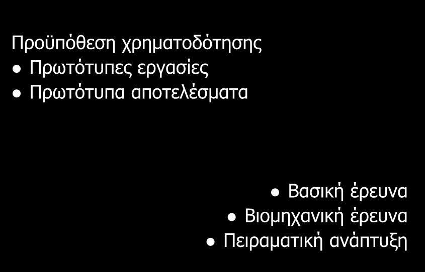 ΧΡΗΜΑΤΟΔΟΤΗΣΗ Προϋπόθεση χρηματοδότησης Πρωτότυπες εργασίες