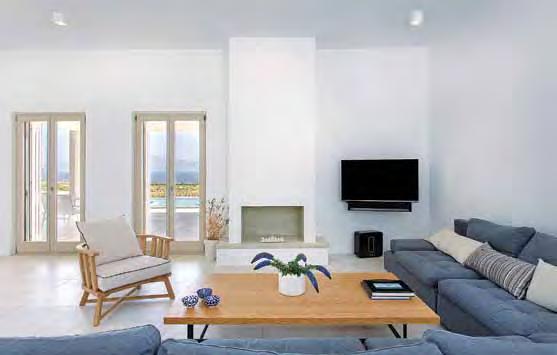 yet rustic appearance to the interior. An overall simplicity in form pays tribute to the simple clarity much in evidence in historic Cycladic architecture.