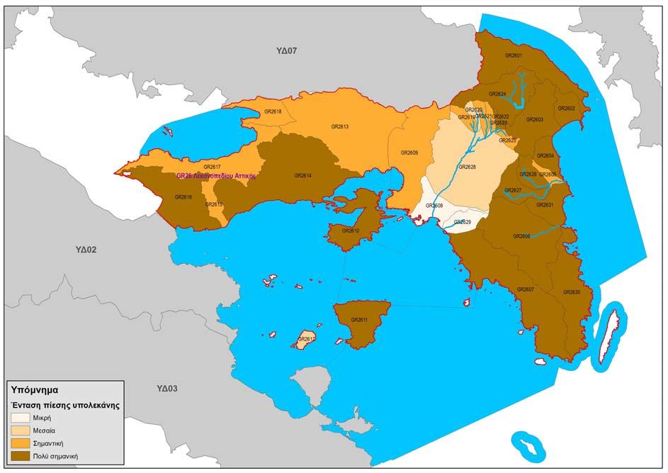 Ανάλυση ανθρωπογενών πιέσεων και των επιπτώσεών τους στα επιφανειακά και στα υπόγεια