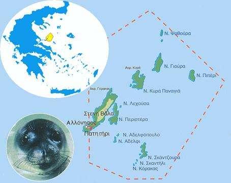3.23. Σποράδες (Sporades Islands) Η περιοχή αυτή είναι μεγάλης σπουδαιότητας για τη μεσογειακή φώκια Μονάχους και έχει καθιερωθεί ως προστατευόμενη