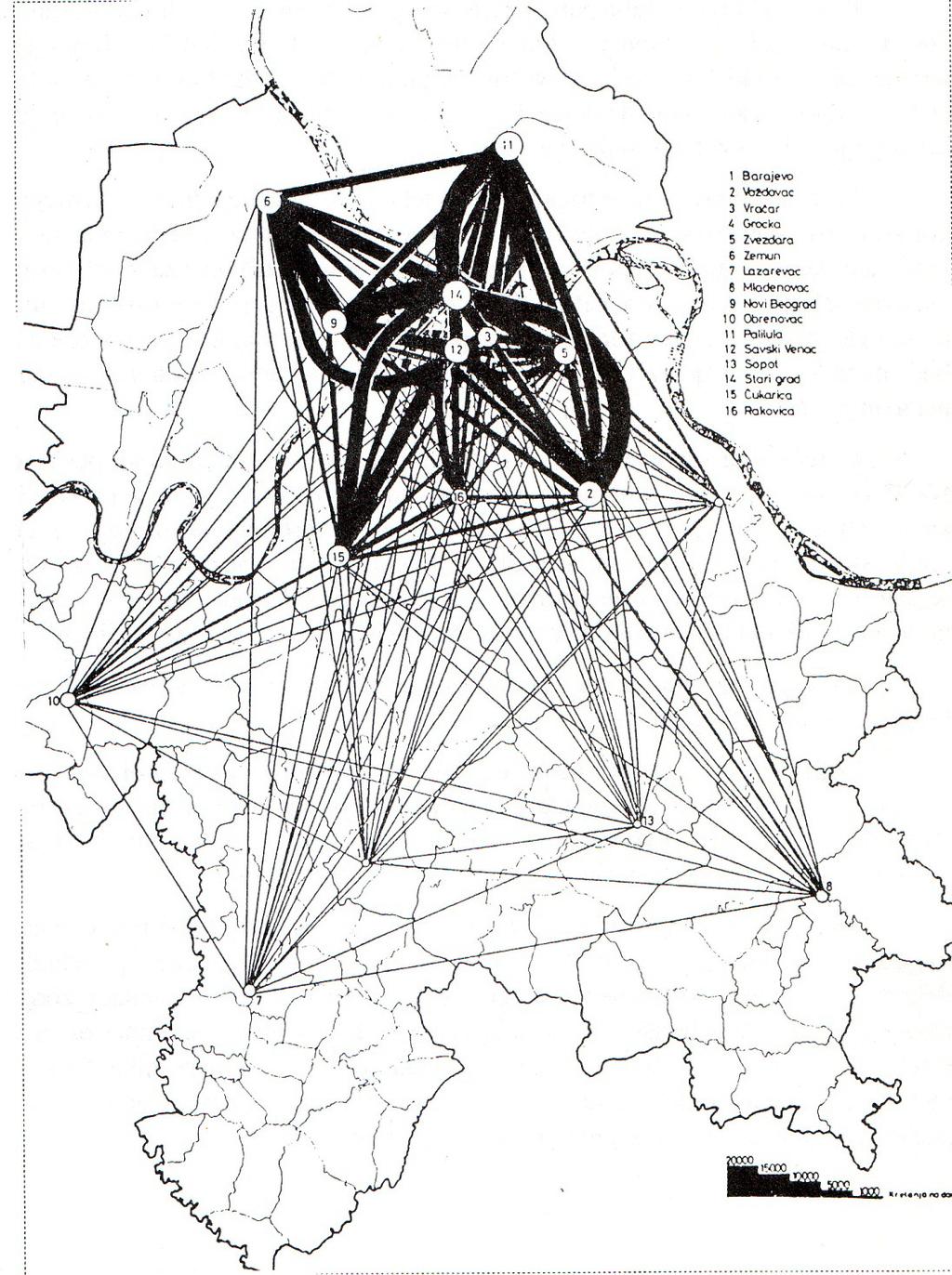 RASPODELA PUTOVANJA NA NAČINE (VIDOVE): Model minimalnih troškova energije i vremena TROŠKOVI (TR) 100 90 80 TR=f(p ) 70 60 50 TRmin 40 30 20 10 TR=f(p ) TRe=f(p ) 0 0 10 20 30 40 50 60 popt 70 80 90