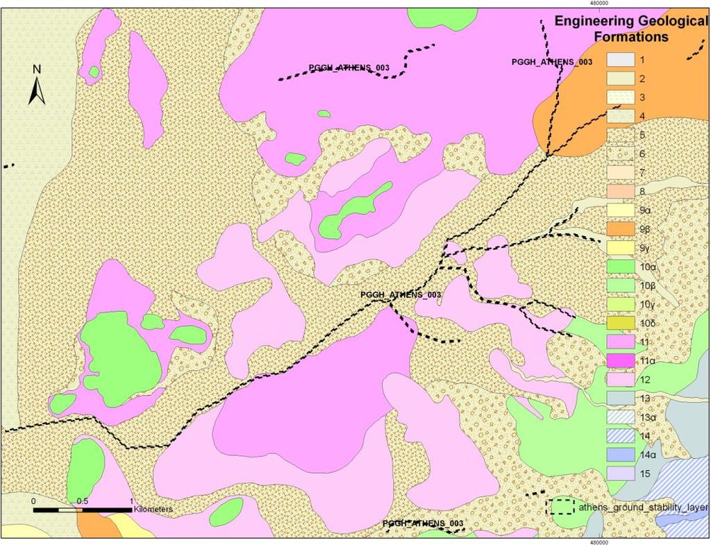 τεχνικογεωλογικού χάρτη Αθηνών και τμήμα