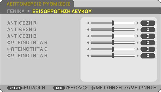 Μπορείτε να αποθηκεύσετε τις ρυθμίσεις σας από [ΠΡΟΚΑΘΟΡΙΣΜΕΝΟ 1] έως [ΠΡΟΚΑΘΟΡΙΣΜΕΝΟ 7]. ΥΨ. ΦΩΤΕΙΝ.... Συνιστάται για χώρους με υψηλή φωτεινότητα. ΠΑΡΟΥΣΙΑΣΗ.