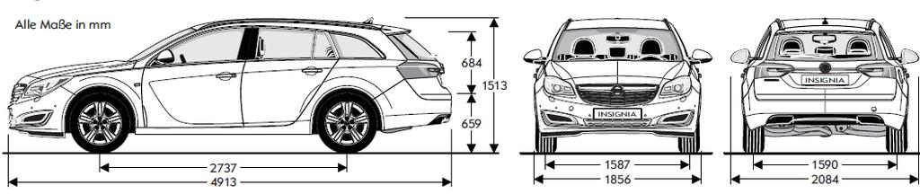 Τεχνικά Χαρακτηριστικά Opel Insignia Insignia, 4θυρο (NB) Όλες οι διαστάσεις σε mm 7 Insignia, 5θυρο (HB) Όλες οι διαστάσεις σε mm Insignia,