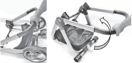 ASSEMBLY / ΣΥΝΑΡΜΟΛΟΓΗΣΗ Assembly 1. Open the stroller chassis: the chassis is employed with an internal auto fold lock. Just lift up the handle to unfold the chassis. 2.