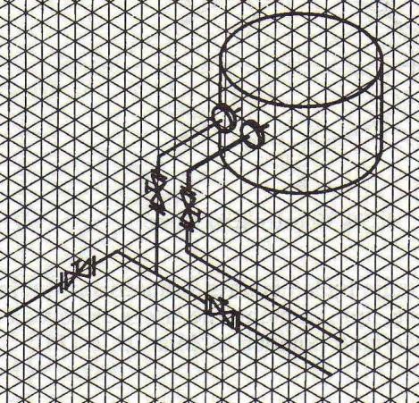 317. (1 BOD)Cjevovod je prikazan u IZOMETRIJI. 318. (3 BODA)Kocka ima stranicu 30 mm. Nacrtaj je u kosoj projekciji. 319.