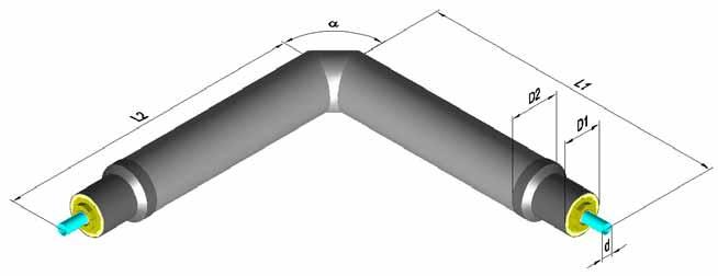 F. Komponenty klzného systému F.3 Dilatačný oblúk Dilatačné oblúky umožňujú kompenzovať dilatáciu potrubia na lome trasy. Dilatácia je umožnená rozšírením vnútornej klznej vrstvy.