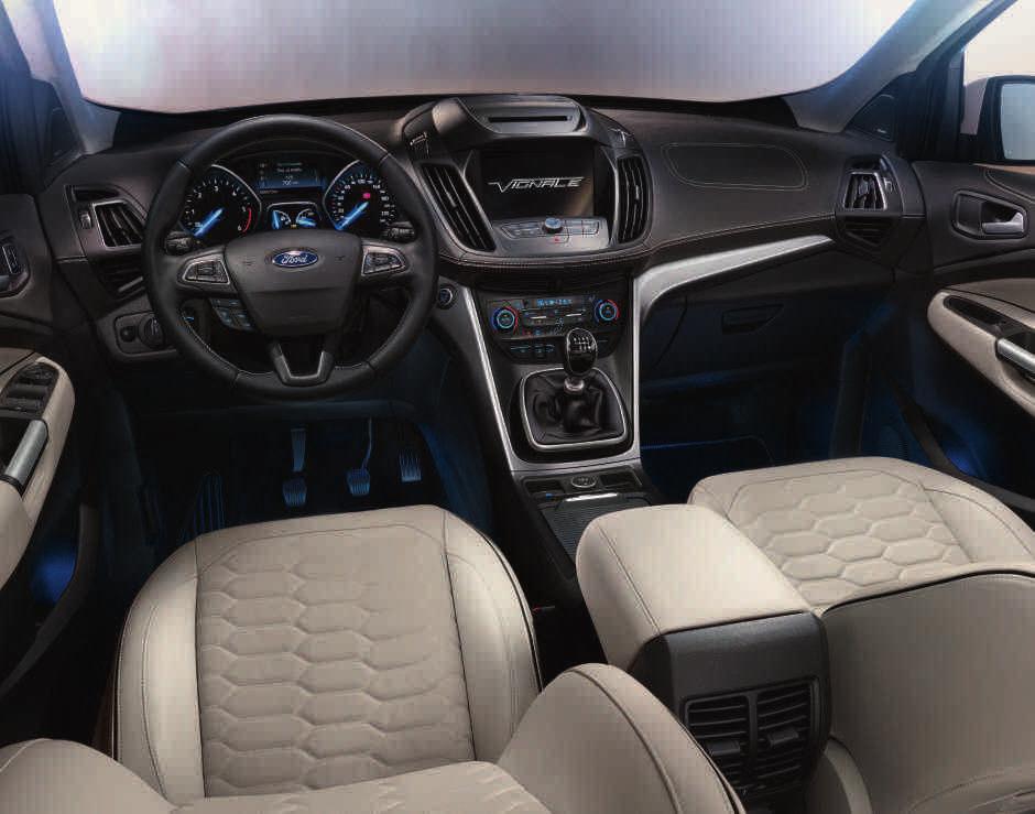 εμπρός με ρύθμιση της θερμοκρασίας Ford SYNC 3 με φωνητικό έλεγχο και οθόνη αφής 8" Ηχοσύστημα Sony Οθόνη υποδοχής Ford Vignale Ford KeyFree Σύστημα εισόδου χωρίς κλειδί με κουμπί εκκίνησης του