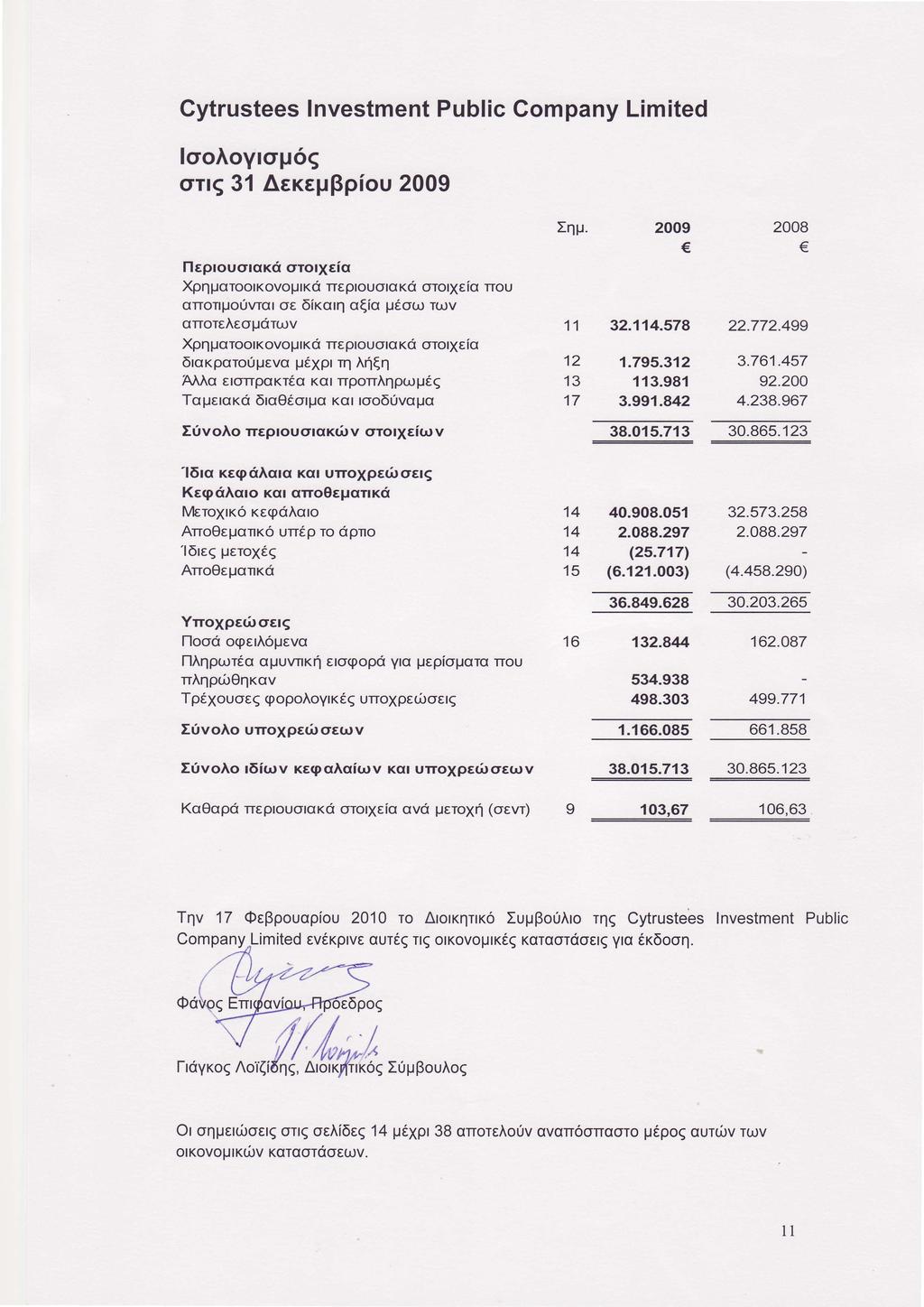 Cytrustees Investment Public Gompany Limited looaoyrou6s one 31 AexepBpiou 2009 lleprouorcrxd ororleia Xpqporoorrovoprrd rtrprouorq Kd ororyeio crror;lo0wor oe 6[ro14 o(io p6our nrrv orroreaeoporurv