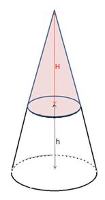 Actividade resolta Calcule o volume dun cono de 3 dm de raio da base e 5 dm de altura.