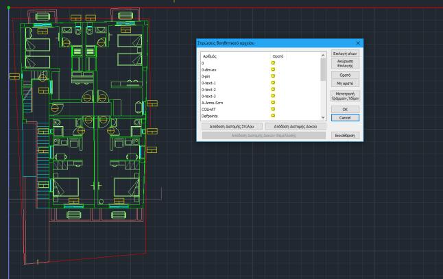 στο layer TOIXOS του dwg αρχείου, μετατρέπονται σε σχεδιαστικές οντότητες του SCADA και έτσι