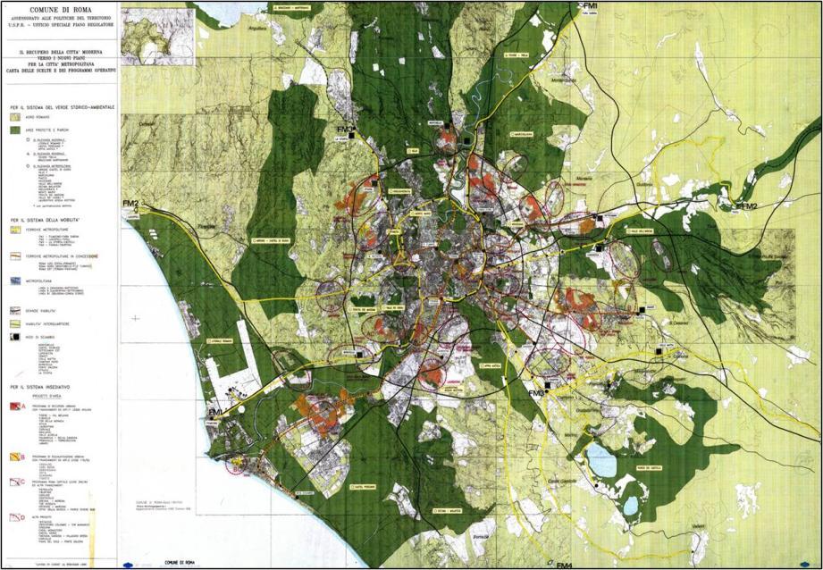 συμπεριληφθούν σε ένα δίκτυο το οποίο θα διέπεται από θεσμοθετημένους κανόνες δόμησης και προστασίας του περιβάλλοντος (Provincia di Roma, 2010).