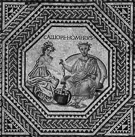 1η ΕΝΟΤΗΤΑ: α 1-25 23 Ο Όμηρος και η Καλλιόπη, μούσα της επικής ποίησης, σε ρωμαϊκό ψηφιδωτό (240 μ.χ.) ΤΟ ΠΡΟΟΙΜΙΟ ΤΗΣ ΜΟΥΣΑΣ (στ.