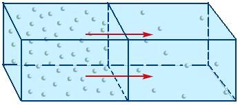 Εικ. 3.2 Η μεταφορά ουσιών με διάχυση γίνεται μεταξύ δύο διαλυμάτων διαφορετικών συγκεντρώσεων. 3.1 Η μεταφορά και η αποβολή ουσιών στους μονοκύτ ταρους οργανισμούς Οι μονοκύτταροι οργανισμοί, όπως η αμοιβάδα, έχουν τη δυνατότητα να ανταλλάσσουν ουσίες με το περιβάλλον τους με διάχυση.