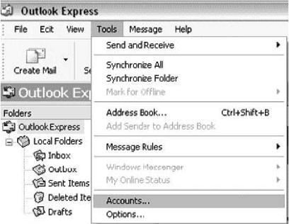 Ρυθμίσεις Outlook 2000 & Outlook Express Από το μενού Tools ( Εργαλεία ) επιλέγετε
