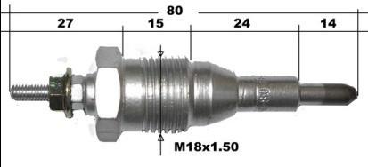 80 ΤΙ-70-23-001 Προθέρμανση Ε184 Ε224 10x1.25 24.00 (total 70mm 10.