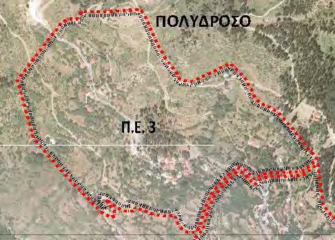 όρια (ρέματα, δρόμος κ.λπ.) και στα νοτιοανατολικά εφάπτεται με την αντίστοιχη προτεινόμενη οριοθέτηση του γειτονικού οικισμού των Αργυραίϊκων (Π.Ε. 4).