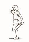 ΔΙΑΤΑΣΕΙΣ ΜΗΡΟΥ 3 Στηρίξτε το σώμα σας ακουμπώντας το χέρι σας στον τοίχο, στη συνέχεια σκύψτε και σηκώστε το δεξί ή το αριστερό σας πόδι όσο πιο κοντά προς τους γλουτούς σας είναι δυνατόν.