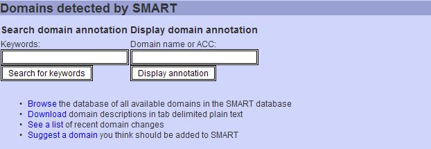 SMART Βάση τομέων (domains) πρωτεΐνης Εύρεση πληροφοριών