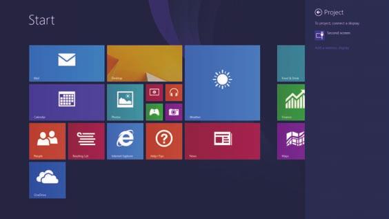 Σύνδεση µε χρήση του Screen Mirroring σε Windows 8.1 Μπορείτε να ρυθµίσετε τον υπολογιστή σας για ασύρµατη προβολή από την περιοχή Σύµβολα στα Windows 8.1. Μπορείτε να πραγµατοποιήσετε αναπαραγωγή ήχου µέσω του συστήµατος ηχείων του βιντεοπροβολέα, συνδέοντας µε χρήση του Screen Mirroring.