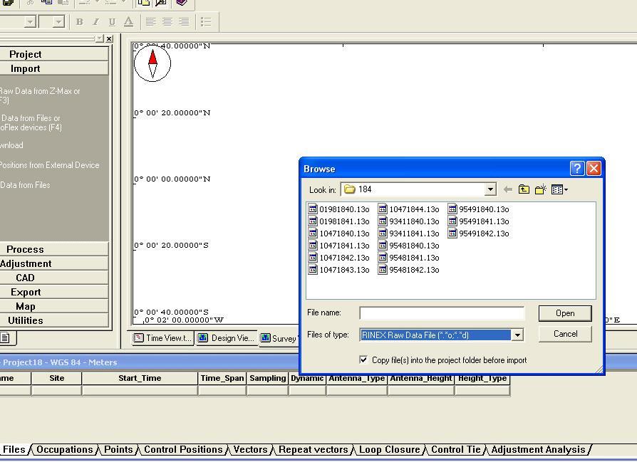 GNSS Solutions guide 1. Create new Project 2.