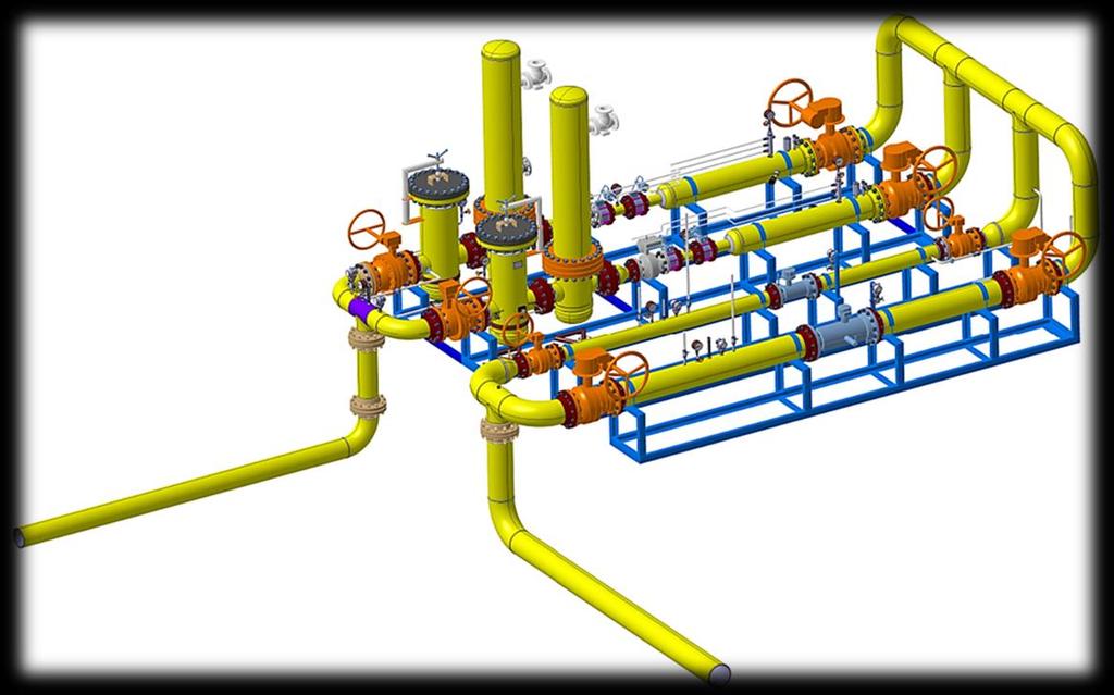 Izometrijski prikaz glavne regulaciono-mjerne stanice (GRMS), Q = 40.