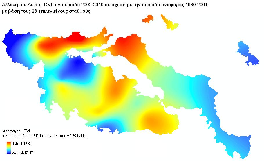 Σχήμα 7-28: Χωροχρονική εξέλιξη των Ζωνών Τρωτότητας Ξηρασίας με βάση το Δείκτη Τρωτότητας στην Ξηρασία Drought