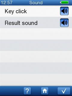 7 Ρυθμίσεις AccuScreen 7.4 Ρύθμιση ήχου 1. Πατήστε το κουμπί Ήχος στην οθόνη Ρυθμίσεις.