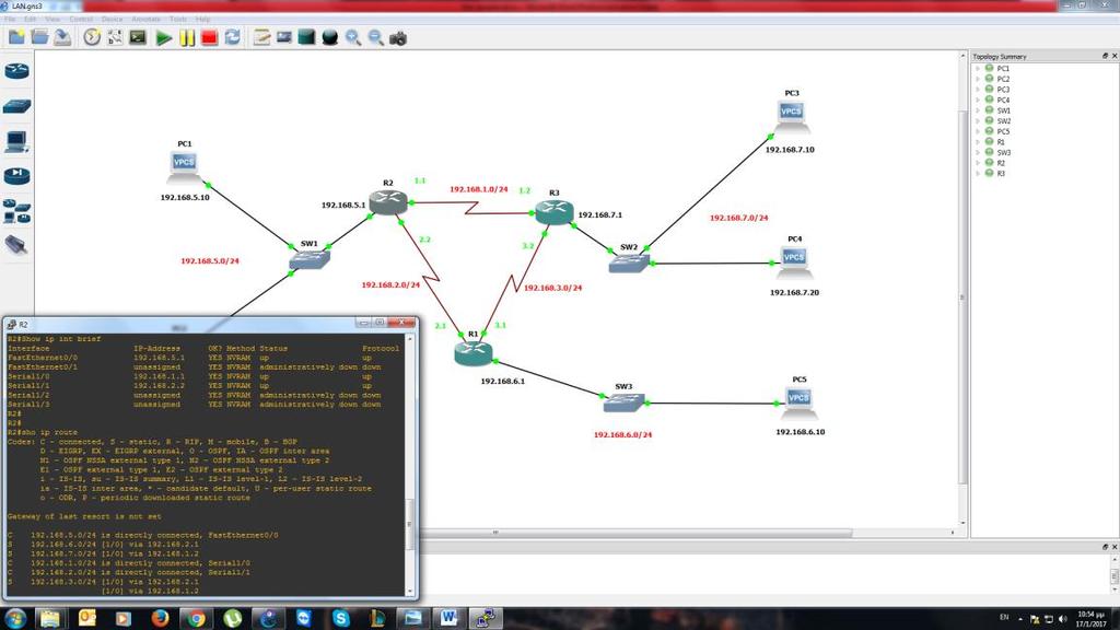 Ip route 192.168.1.0 255.255.255.0 192.168.7.