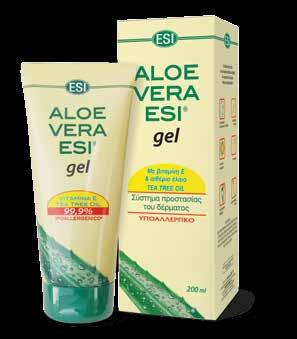 ΣΕΙΡΑ ΠΕΡΙΠΟΙΗΣΗΣ ΜΕ ΑΛΟΗ Aloe Vera Gel Χαρίζει άμεση ενυδάτωση και ανάπλαση Το Aloe Vera Gel της ESI προέρχεται από καθαρό χυμό Aloe Vera Barbandesis καλλιεργημένη χωρίς παρασιτοκτόνα.