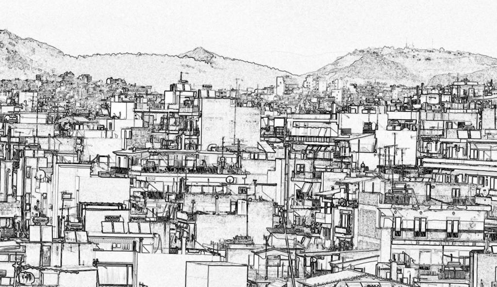 Αθήνα, Αγ. Δημήτριος / Δάφνη 2008. Μια τυπική εικόνα της δυναμικής και «ασχεδίαστης» ελληνικής πόλης.