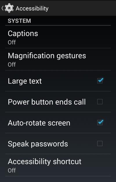 Για να τροποποιήσετε το μέγεθος της γραμματοσειράς: Το λειτουργικό σύστημα Android περιλαμβάνει μία σειρά από χαρακτηριστικά προσβασιμότητας για άτομα με προβλήματα ακοής ή όρασης.