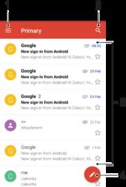 Gmail Εάν έχετε λογαριασμό Google, μπορείτε να χρησιμοποιήσετε την εφαρμογή Gmail για να διαβάσετε και να γράψετε μηνύματα email.