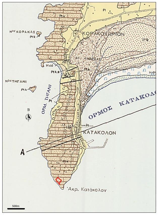 Χάρτης 3.3.1-1: Γεωλογικός Χάρτης (Πηγή: ΙΓΜΕ, Φύλλο Πύργος).
