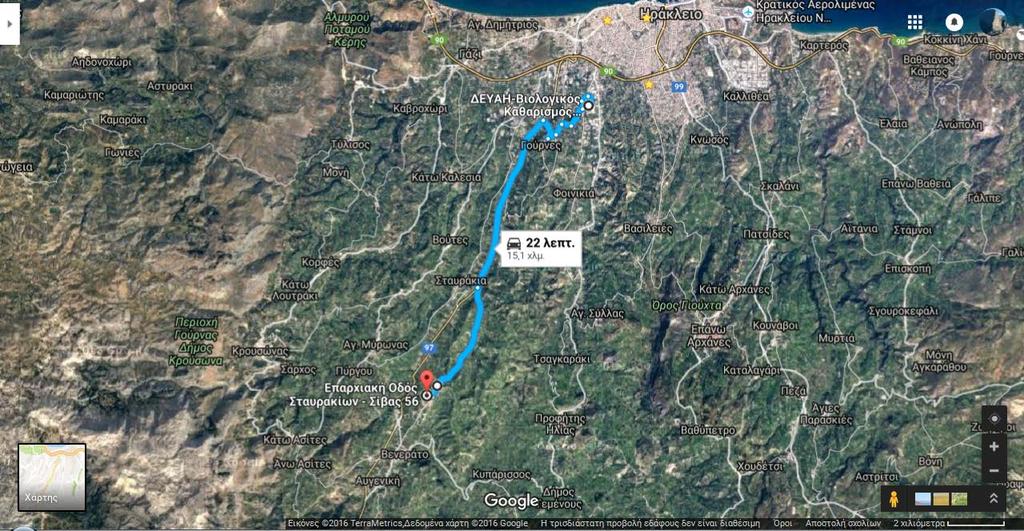 Πετροκέφαλο Εικόνα 18: Διαδρομές προσέγγισης και