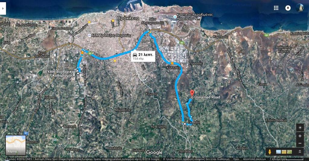 Εικόνα 25: Διαδρομές προσέγγισης και χιλιομετρικές