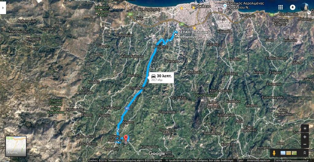 Κερασίων Εικόνα 28: Διαδρομές προσέγγισης και χιλιομετρικές