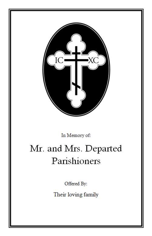 . SERVICE LUMINARIES You may order luminaries for the Epitaphios Service by either returning the form on the previous page or by picking up an order form on Sunday, April 1 st, or Palm