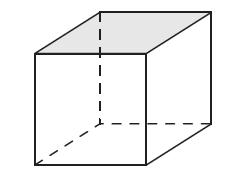 98. На слици је коцка ABCDEFGH. Заокружи слово испред дужи која је дијагонала коцке. а) ВD б) AС в) BН г) АF 99. Коју фигуру представља обојена страна коцке?
