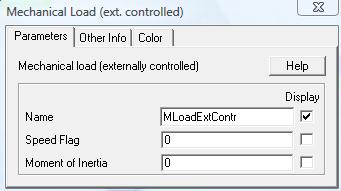 68 Mechanical-Load (ext. controlled): Το μοντζλο του φορτίου και θ ςφνδεςθ του με τον κινθτιρα φαίνεται ςτο ςχ.5.31. ενϊ ςτο ςχ.5.32 που ακολουκεί παρουςιάηεται το παράκυρο διαλόγου με τισ παραμζτρουσ του φορτίου.