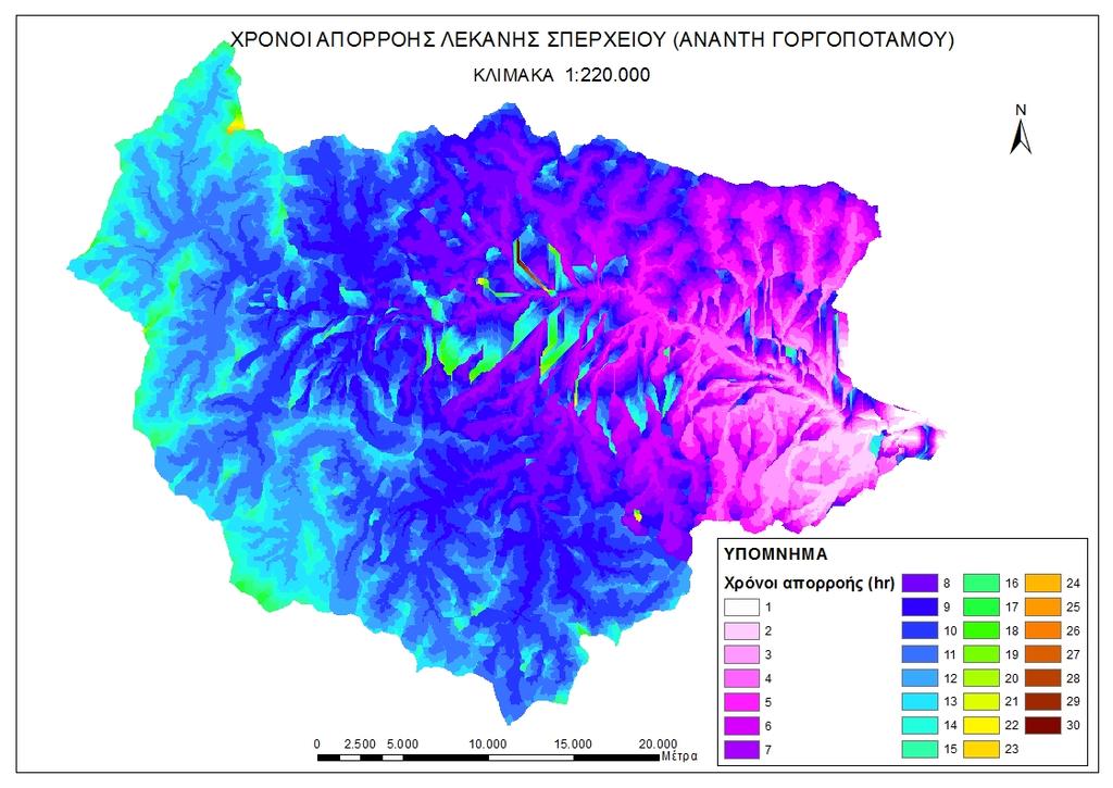 ΚΕΦΑΛΑΙΟ 4 ΕΦΑΡΜΟΓΗ ΤΩΝ ΜΟΝΤΕΛΩΝ δικτύου. Οι ταχύτητες ροής αναµένονται γενικά να είναι περίπου 1 m/s (εµπειρική γνώση).