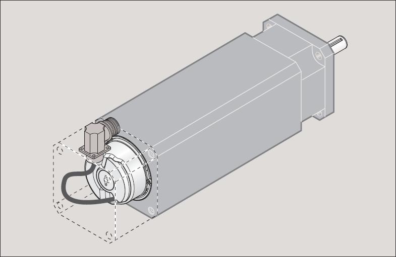 Rotacioni davač pozicije integriran u motor (horizontalne osi blanjalice, sustav trenutno u funkciji).